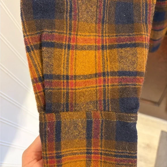 Vintage Kmart Wool Flannel Blue & Burnt Orange - Picture 3 of 7